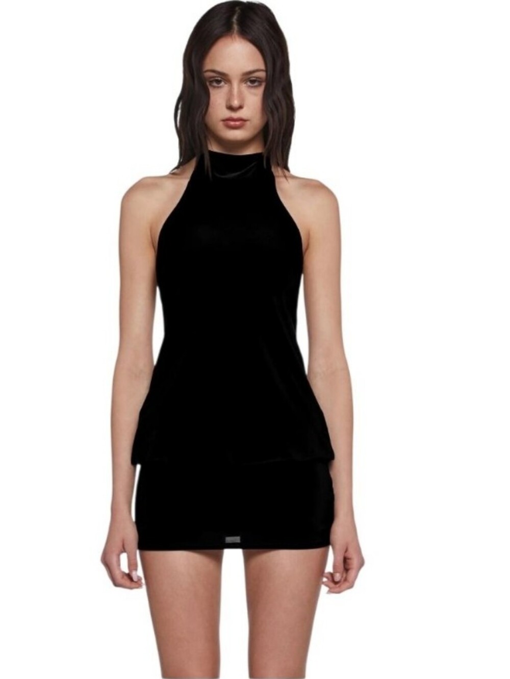 Black Halter Mini Dress